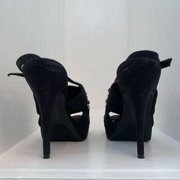 Carlos by Carlos Santana Black Slingback Heels - Picture 3 of 5